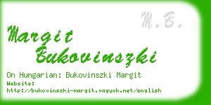 margit bukovinszki business card